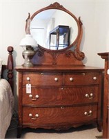 Beautiful Antique Oak four drawer dresser with