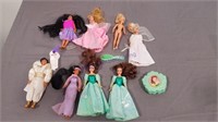 8 assorted princess and prince dolls