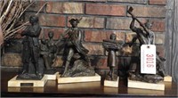 (6) Edwin Russell sculptures: Seaman, Lumberjack