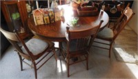 Antique Oak dining table and (4) antique Oak