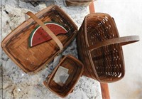 (3) Longaberger Baskets: 1987 J.W Collection