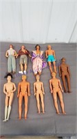 9 dolls , ken dolls