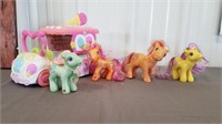 My little pony icecream truck and 4 ponies