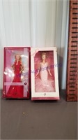 Pink ribbon cancer barbie and AHA "Go Red" barbie