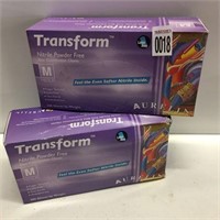 TRANSFORM BLUE EXAMINATION GLOVES 2BOX MED