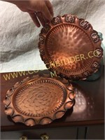 Pair of Gregorian copper trays