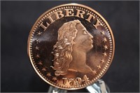 .999 1oz Copper Flowing Hair Coin