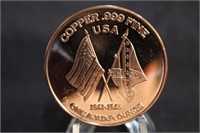 .999 1oz Copper Flag's Confederate Coin