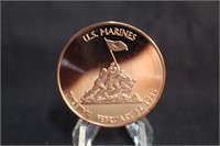 .999 1oz Copper Round Iwo Jima U.S. Marines
