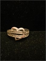 Heart Ring, .925 Silver over Copper Sz 8