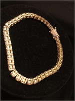 .925 Silver Gold Tone Tennis Bracelet