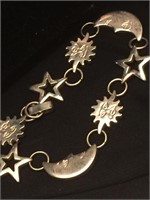 .925 Silver Star & Moon Bracelet
