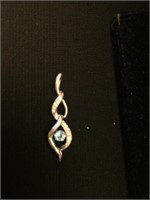 .925 Silver Pendant with Blue Stone