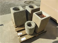 (4) Cement Ashtrays
