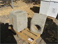 (2) Cement Ashtrays
