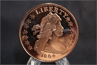.999 1oz Copper Round Bust Dollar Coin