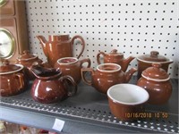 Hall Pottery Lot-Teapots,Creamers & Sugars