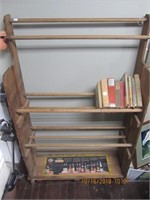 Vtg. Wooden Rack w/Wooden Nuts to Hold Poles