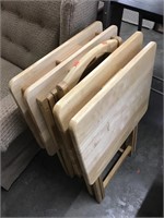 New set of four TV trays and holder