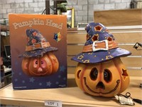 Lighted Pumpkin Head Halloween Decoration
