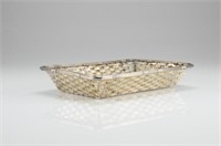 Christofle silver plate woven basket