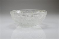 Lalique France Pinsons frosted glass bowl