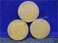 1916,1917,1920 Lincoln Wheat Pennies