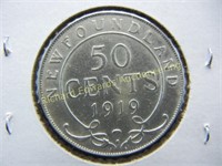 1919-C New Foundland 50 Cent Piece