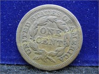 1855 Large Cent. Braided hair