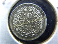 1944 P Netherlands 10 cent. SILVER. MS-65