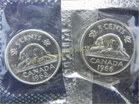 1963,1966 Canada Nickels