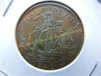 1942,1952,1959 Britian 1/2 Pennies