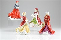 Four Royal Doulton porcelain figures