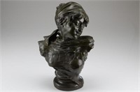 French Art Nouveau bronze bust