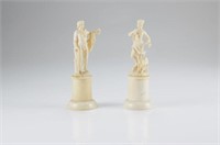 Two European natural carved Classical figures
