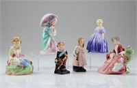 Six English porcelain figures