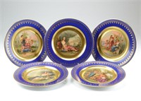 Five Austrian porcelain cabinet plates