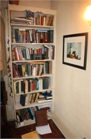 Lighthouse Print and Contents of Built-in Shelves