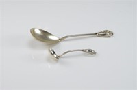 Two Canadian Poul Petersen silver serving spoons