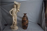 B- STATUE AND VASE