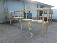 3 section wooden shelving unit
