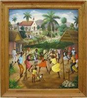 Andre Normil 28" x 24" O/M Haitian Street Festival