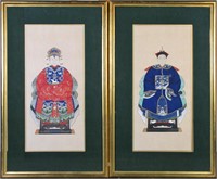 Pr Oriental Paintings 27x12.5 WC Emperor, Empress