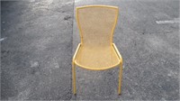 (80) RD Italia Yellow Metal Stacking Patio Chairs
