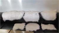 Lot of White Faux Throw Furs