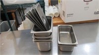 (6) 12"x6 1/2" S/S Inserts with Lids