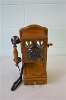 Working Wooden Wall Phone Replica