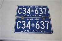Pair of 1980 License Plates