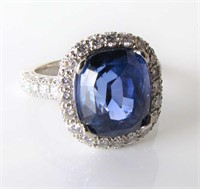 Ceylon Sapphire, 7.5ct, Platinum and Diamond Ring