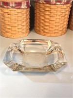 Vintage Solid Clear Glass Ashtray Mid Century?